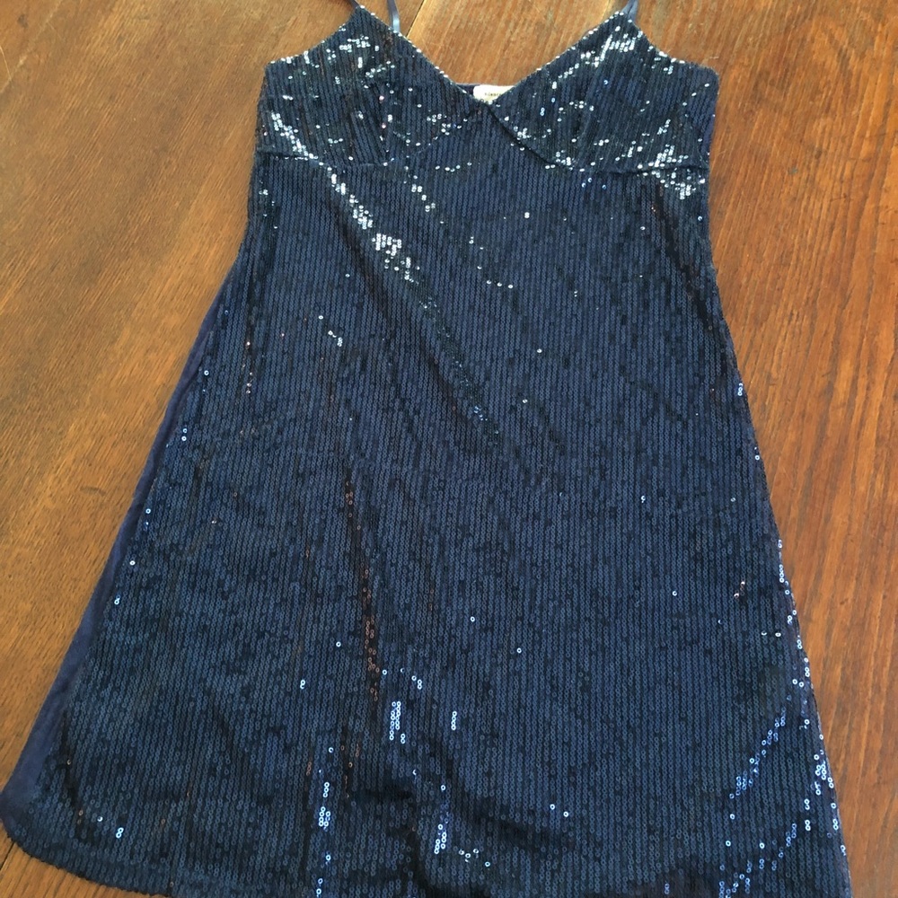 Anthropologie Silence + Noise Dress Sequins Blue